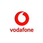 Vodafone im Wollhaus in Heilbronn - Telekommunikationsunternehmen mit Mobiltelefonen, Verträgen, Zubehör und mehr im Angebot. Das Logo zeigt einen weißen Grund mit dem roten Vodafone-Logo.