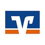 Volksbank Logo in blau, orange und weiß